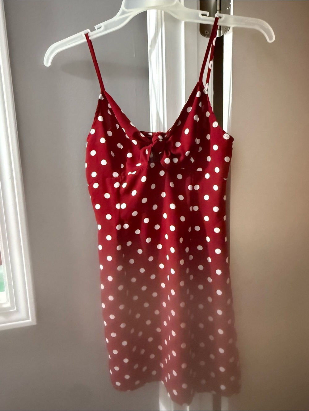 Nasty Gal Red & White Polka Dot Slip Dress